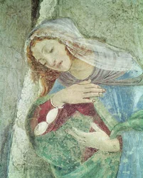 La Anunciación (detalle de la Virgen)